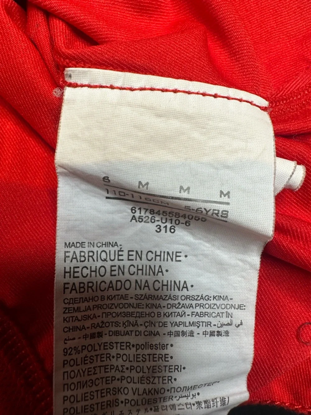 Nike Red Performance Long Sleeve Top with White Tag Detail